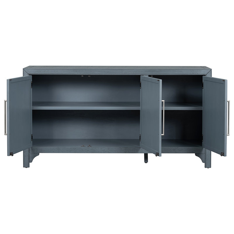 Buffet de rangement U_Style conçu avec panneau de fibres à densité moyenne et placage de pin, Marine