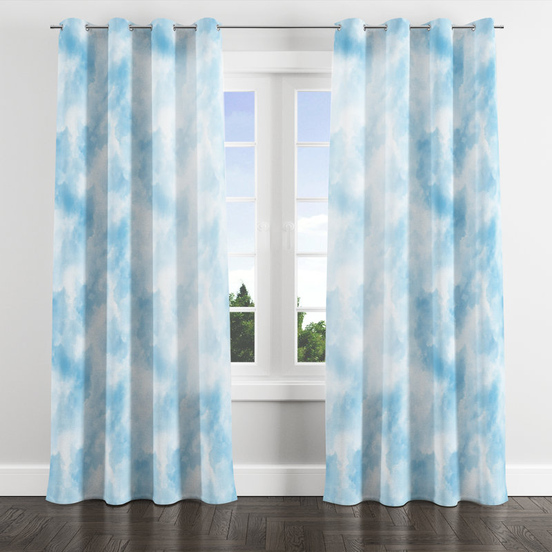 Coastal Velvet Curtains - Abstract Botyu Grommet Curtain - 1 Panel, 52" W x 63" L, Silver Grommets