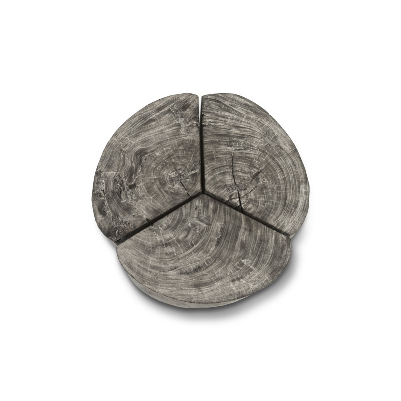 Clover Gray Chamcha Wood Round Coffee Table with Metal Base