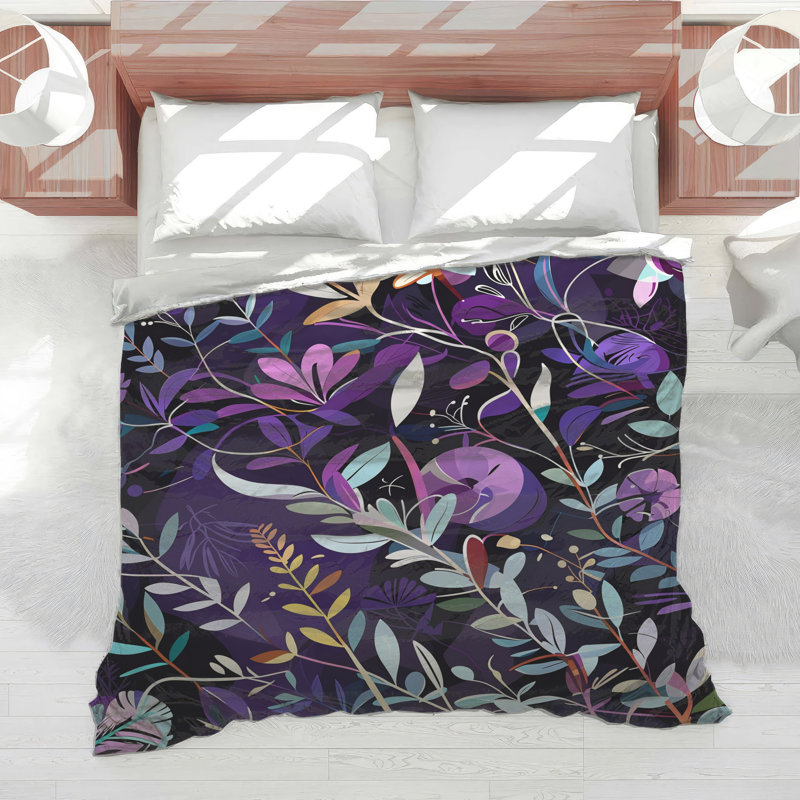 Édredon floral à motif abstrait Boho Boho, Simple extra long
