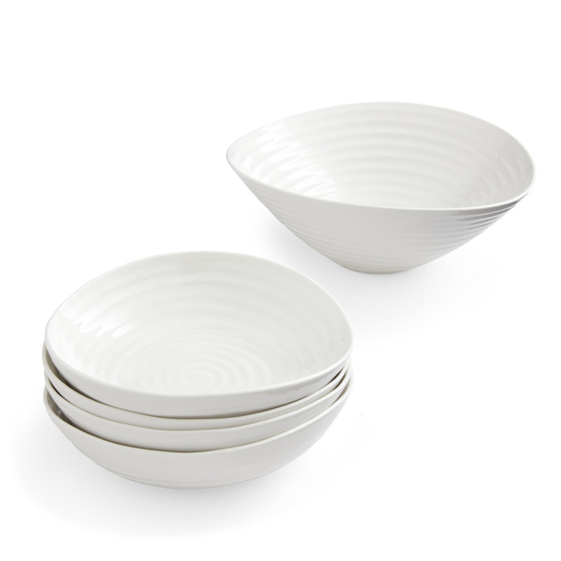 Sophie Conran for Portmeirion The 5 Piece Italian Set  White (Large serving bowl & 4 x pasta bowls)