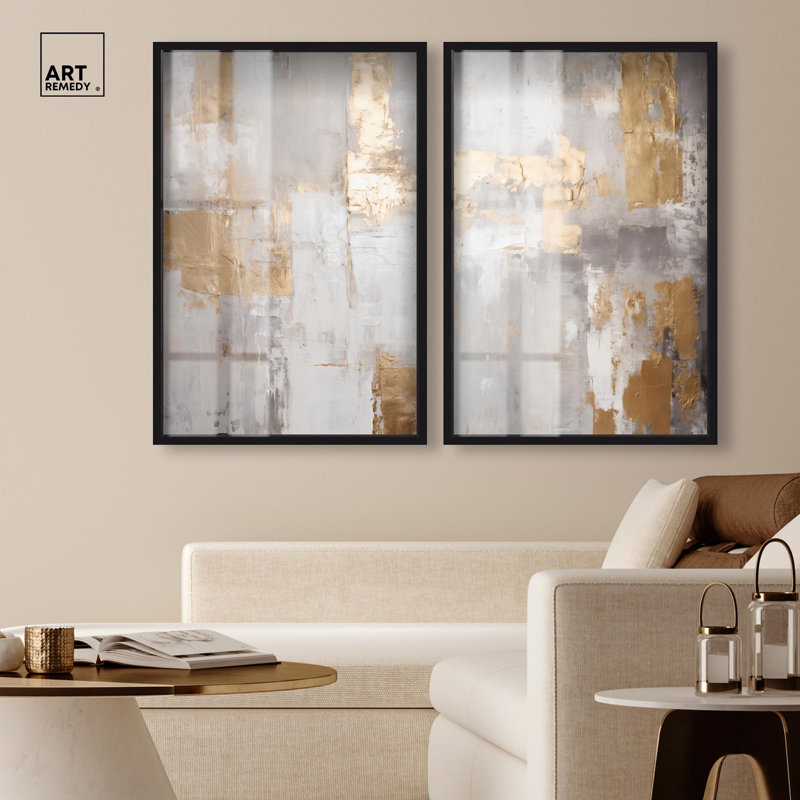 Tranquility Gold Art , H 37 po x l 25 po, Noir