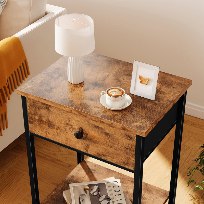 Azarria End Table, Brown, Black