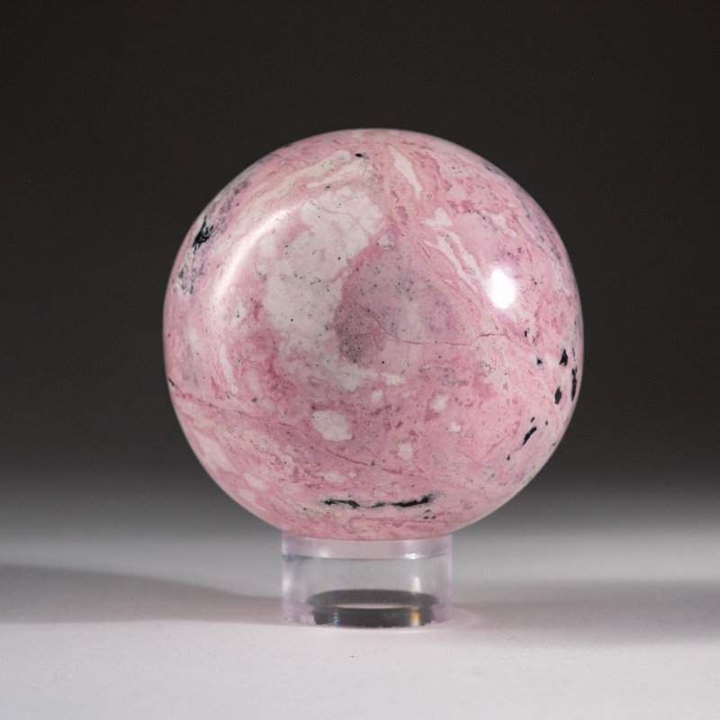 Petite sphère polie en rhodonite du Pérou, 2.5"