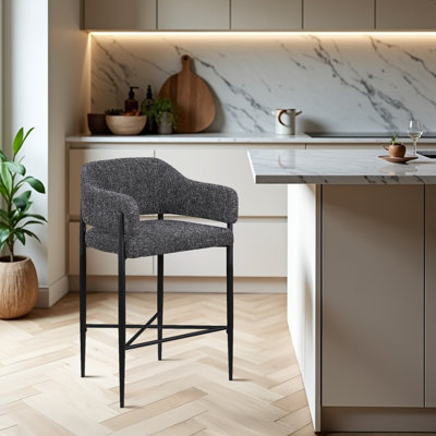 Tabouret de comptoir en tissu Sylas