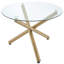 Ensemble de salle à manger 5 pièces - Table dorée vieillie avec chaise noire