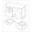 Bureaux: Bureau d'ordinateur moderne de 48 po avec configuration réversible et tiroirs de rangement, stratifié noir / gris | Noir | Panneau de particules