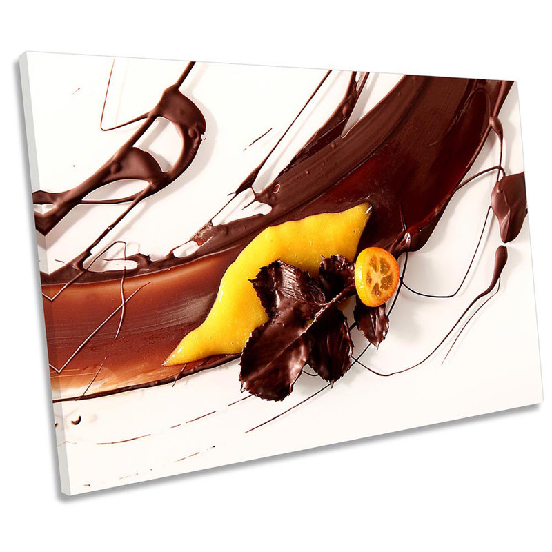 Abstract Chocolate Lemon - Wrapped Canvas Print, 91.4cm H x 137.2cm W x 4cm D