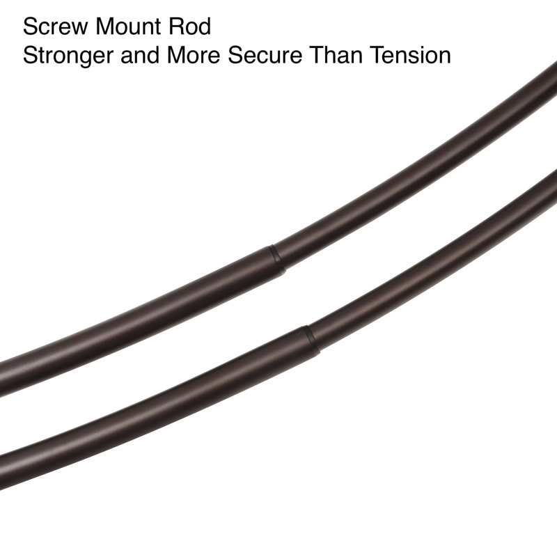 Bronze Wall Mounted Double Curved Aluminum Shower Rod