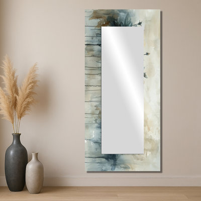 Pensées de jardin jaunes et grises - Miroir mural décoratif floral - imprimé sur métal