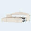 Lit de jour rembourré simple avec lit gigogne escamotable à hauteur réglable et port de charge USB et Type-C