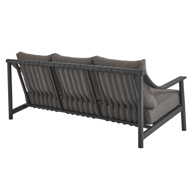 Terrace 3-Seat Carbon Graphite Aluminum Outdoor Sofa