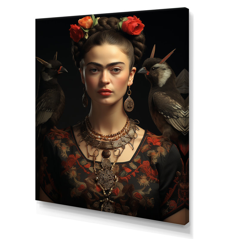 Art sur toile, "Frida mexicaine", Toile tendue, H 40 po x l 30 po