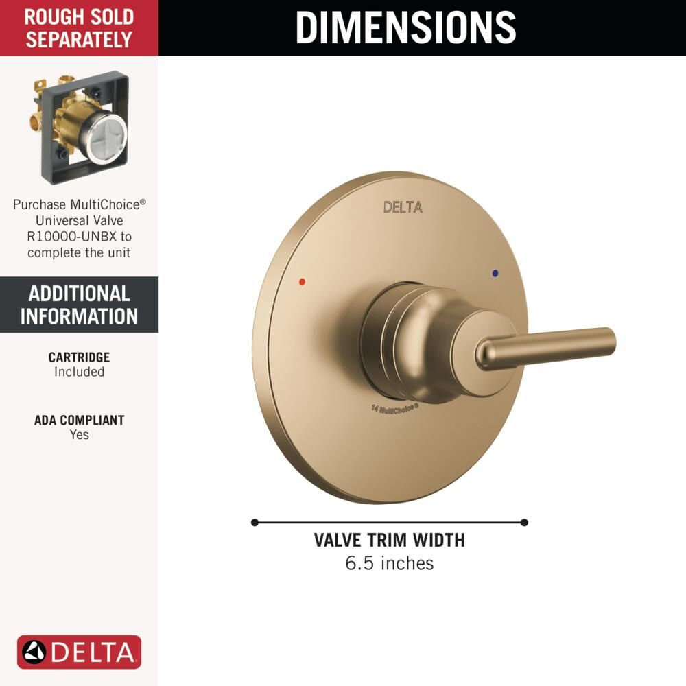 Trinsic Single-Function Valve Trim Kit, Brilliance Champagne Bronze