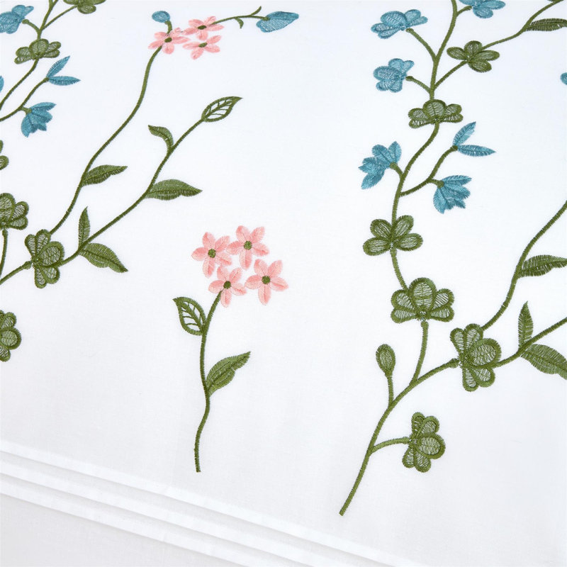 Cotton Blend Floral Duvet Cover Set, Double