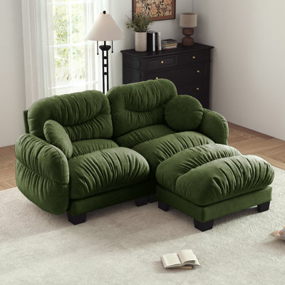 81.8''chenille L Shape Modular Couch With Ottoman