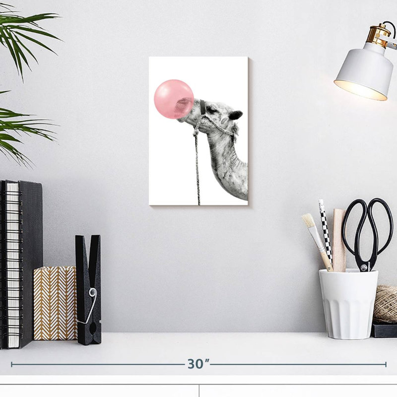 Pop Bubble Gum Camel, 12" H x 8" W