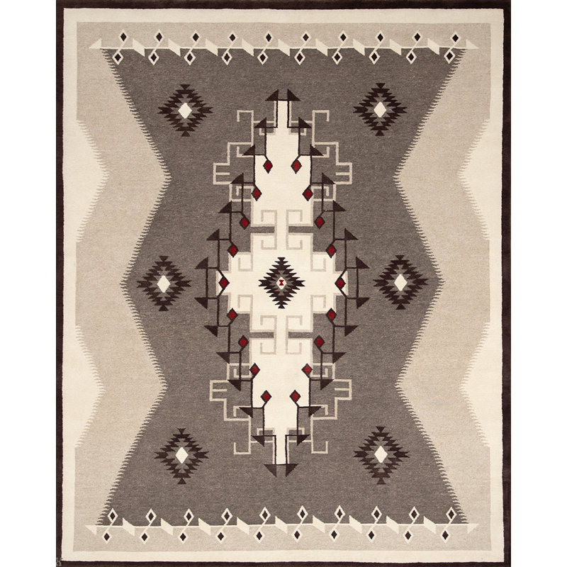 Mesa Hand Knotted Wool Geometric Shapes Area Rug, Rectangle 6' x 9'