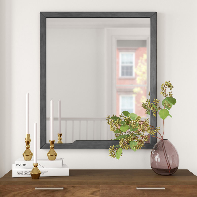 Miroir pour commode moderne et contemporain Glow, Gris délavé