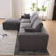 Canapé modulaire en forme de U de 113 po, canapé-lit à 4 places, rembourré par compression, sans assemblage, mousse complète pour un salon confortable beige + velours côtelé modulaire pratique-6904312