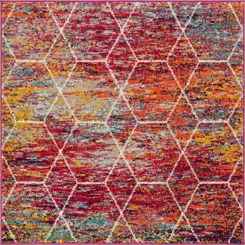 Geometric Indoor Rug, Square 4'1"