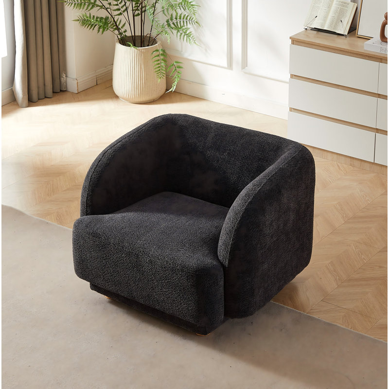 Fauteuil demi-tonneau l 37,75 po Luare, Chenille grise foncée
