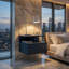 Table de chevet flottante Adele, avec un tiroir et deux petites tablettes inférieures pour le rangement ou la décoration-303682096