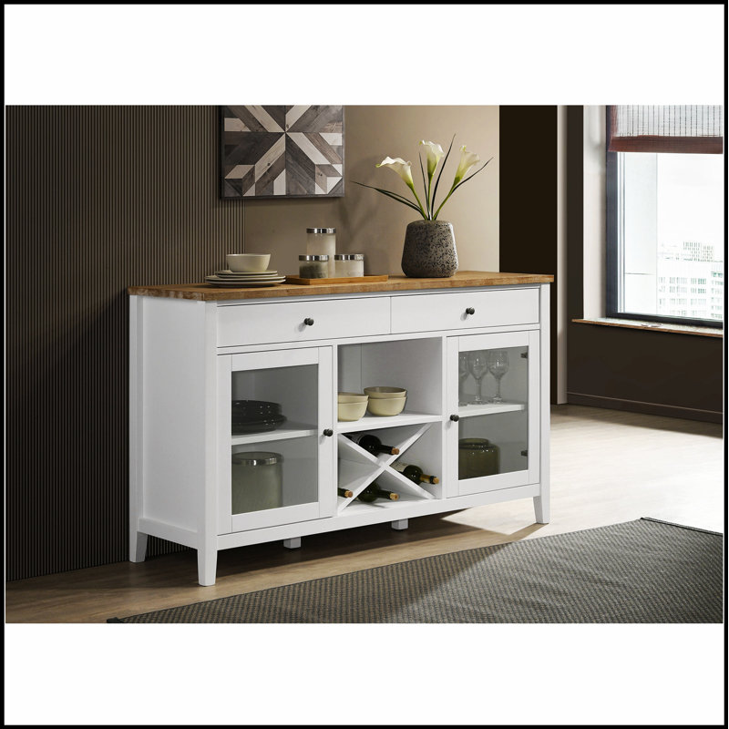 Rustic and Modern 2-Door Dining Sideboard with Spacious Storage, Perfect for Organized and Stylish Dining Rooms.