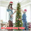 Arbre de Noël crayon avec 150 lumières DEL blanc chaud - Arbre en PVC mince avec 358 pointes, conception compacte, support en métal stable, facile à assembler-502895852-502895853