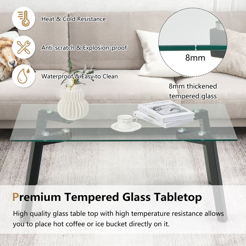 Bexlie Glass Top Coffee Table