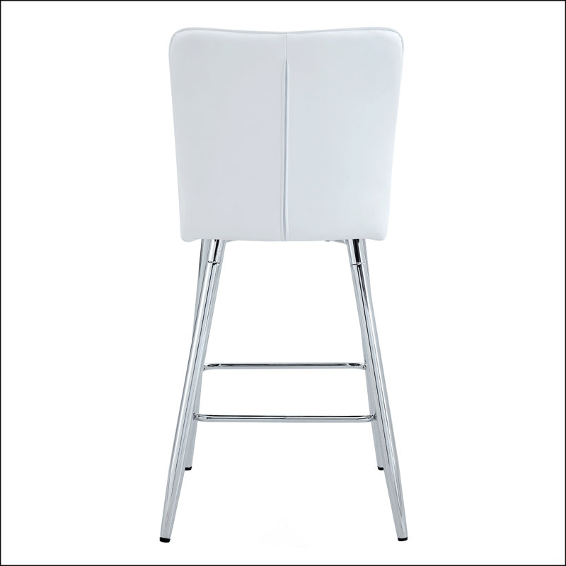 Ensemble de chaises de bar modernes en polyuréthane, Argent, Blanc