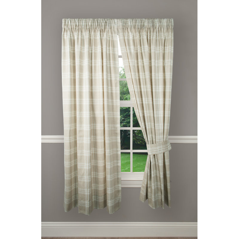 Helgeson 100% Cotton Semi Sheer Curtain Pair, Natural, 41" x 63"