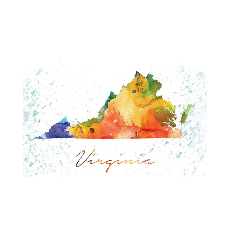 Virginia State Colourful - Wrapped Canvas Print, 101.6 cm H x 66.04 cm W x 3.175 cm D