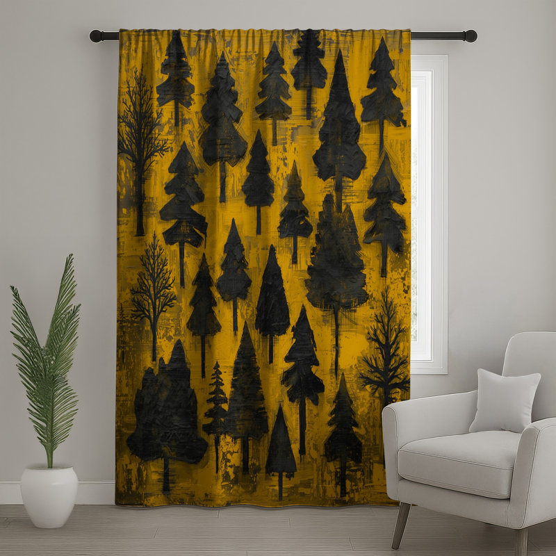 «Trees On», rideaux transparents et occultants - 1 panneau, 50 po x 92 po - 1 panneau, Transparent