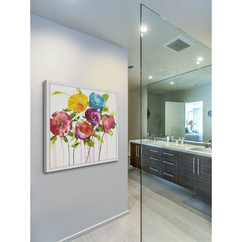 Pop Of Colour II by Julie Joy - Single Picture Frame Painting, 30cm H x 30cm W x 3.81cm D, White Framed