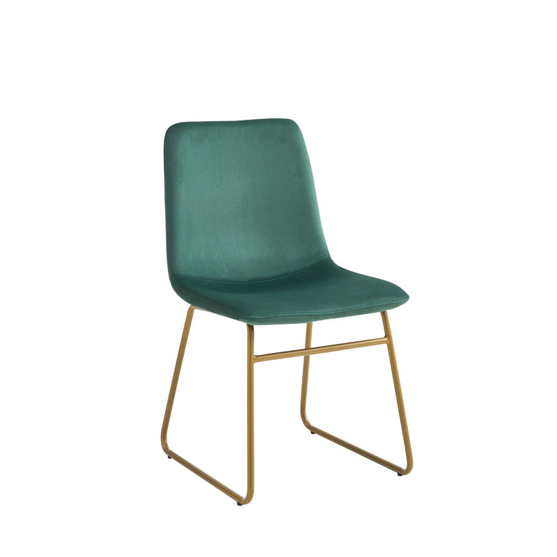 Chaise d'appoint en velours Farschid, Vert