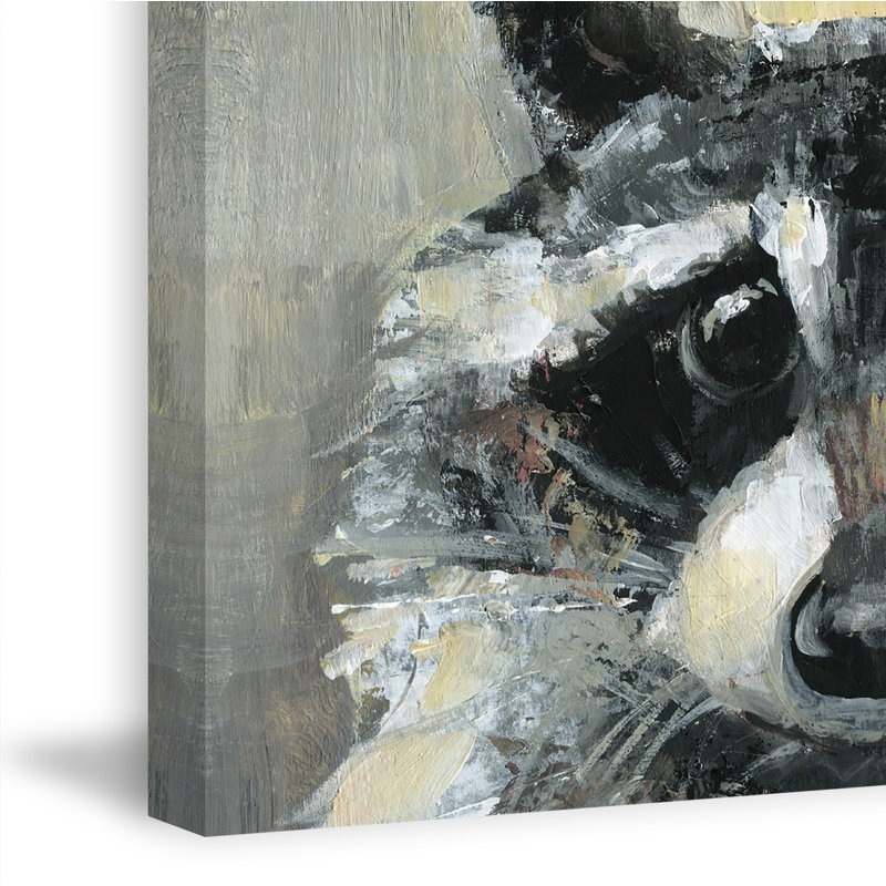 Oh Raccoon by Julia Posokhova - Wrapped Canvas Painting, 76cm H x 51cm W x 3.81cm D