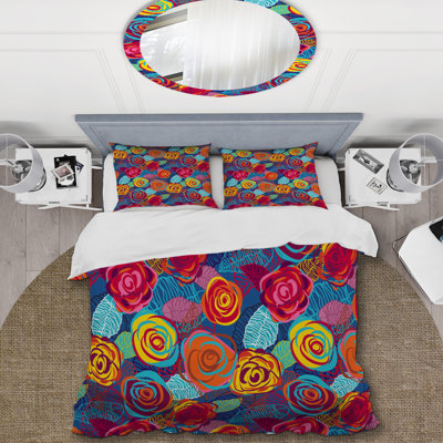 Multicolor Roses Multicolor Roses - Ensemble de housse de couette Cabin & Lodge