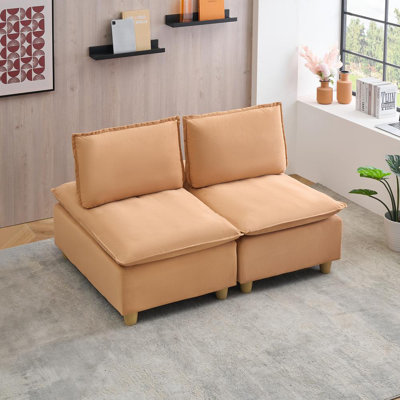 58"Flannel Upholstered 3 Seat Sofa