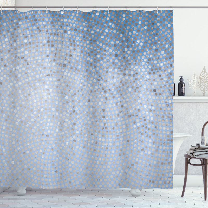 Ensemble de rideau de douche + crochets, 69"H x 84"W, Azure pâle