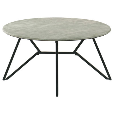 Travis Cement And Gunmetal Round Top Coffee Table