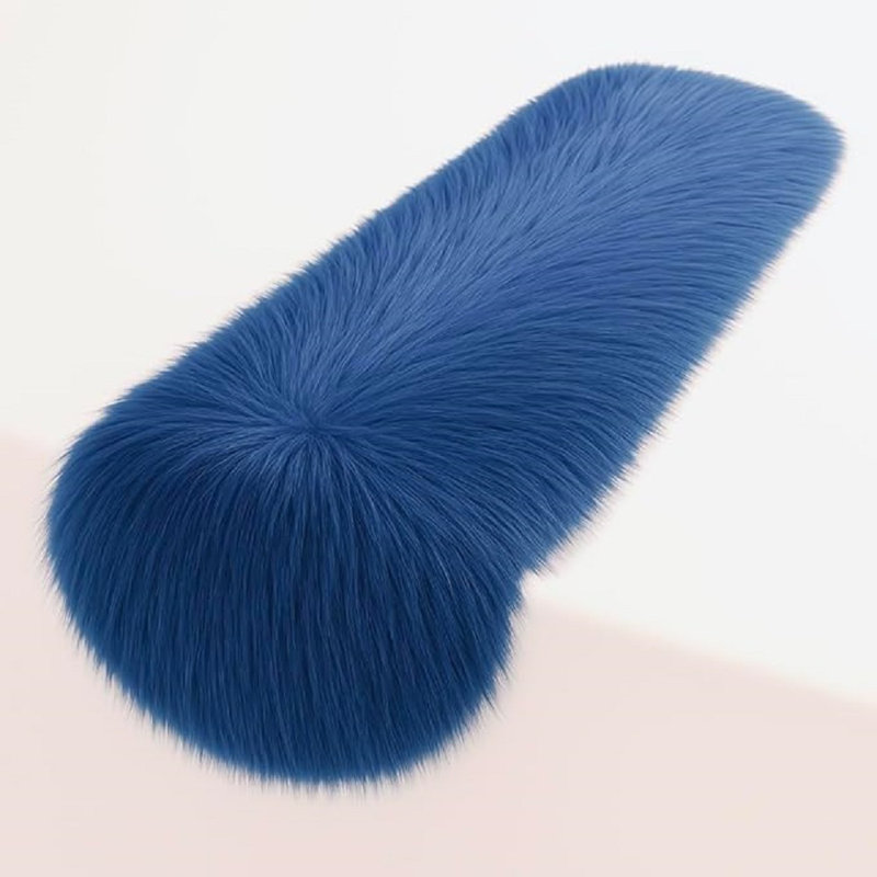 FabricLA Faux Fur Accent Cut with Rounded Edges for Holiday & Christmas Décor, Dark Turquoise, 18" W x 60" L