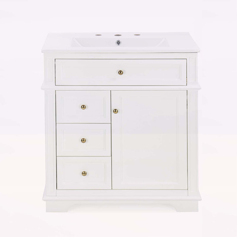 Versatile Bathroom Vanity with Multiple Storage Options and Durable Construction, White