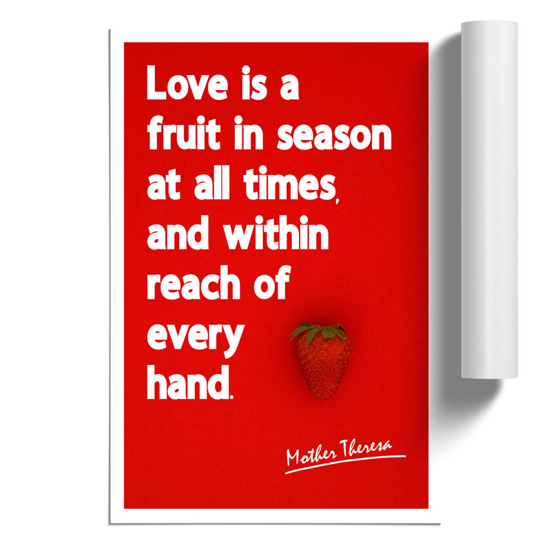 Love is a Fruit - Unframed Typography, 59cm H x 42cm W x 0.1cm D