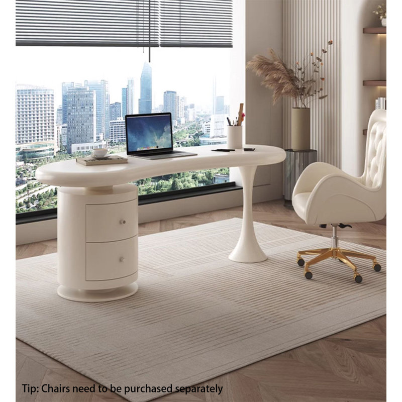 Bureau en bois massif de style français French Cream, H 29,53 po x l 55,12 po x P 23,62 po