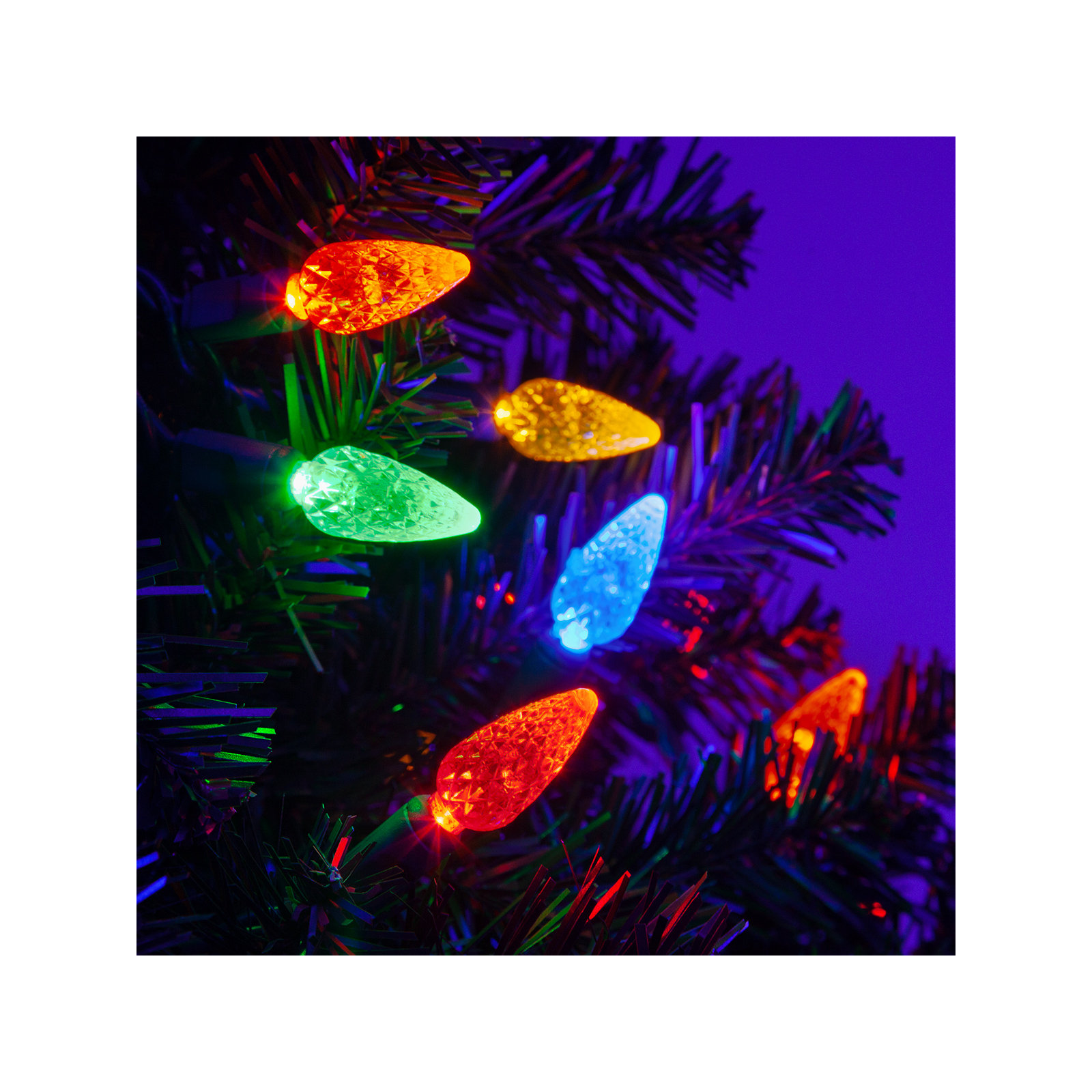 70 Light C6 LED Christmas String Lights, Multicolor