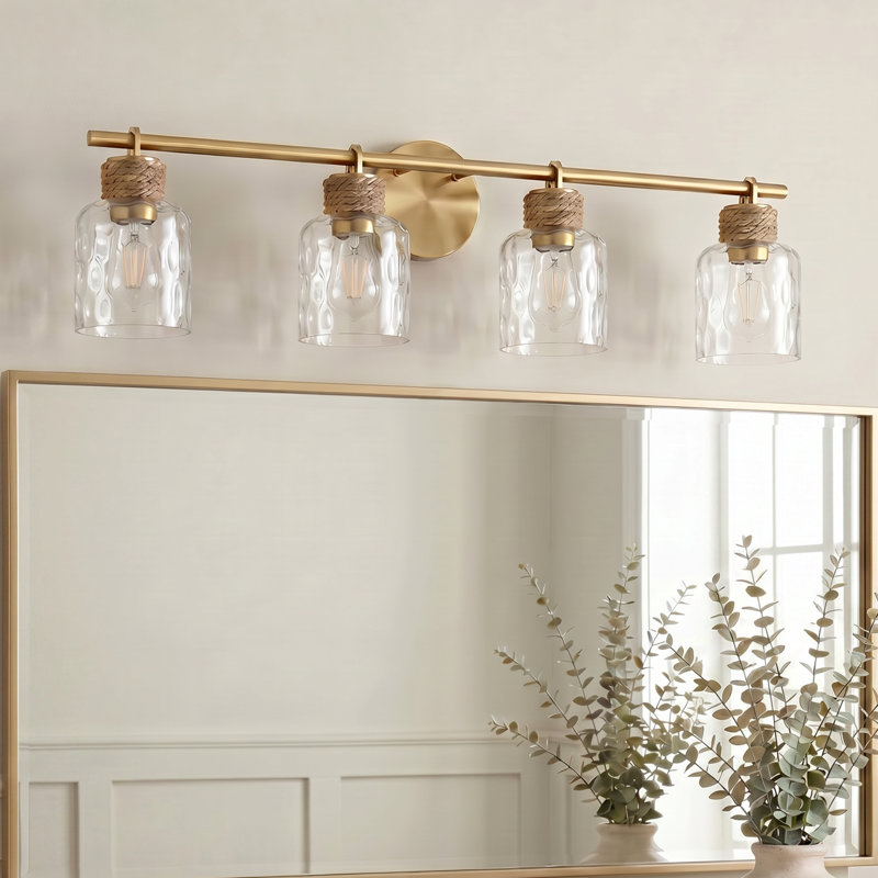 Applique murale Baltic à 4 lumières en or brossé, Quatre lumières