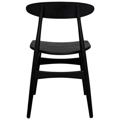 Surf Solid Wood Dining Chair, Charcoal Black