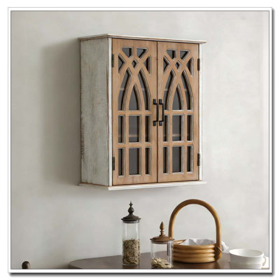 Wall-Mounted Cabinet with Decorative Cutout Doors