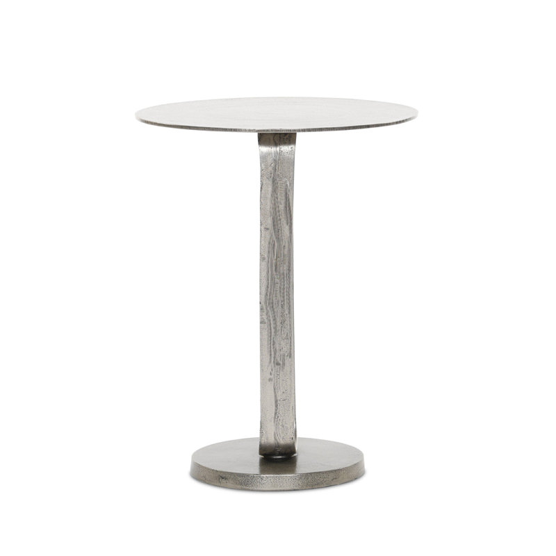 Adair End Table, Nickel/Silver